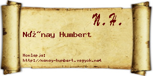 Nánay Humbert névjegykártya